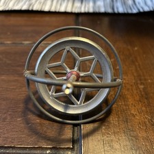 Vintage Gyroscope Metal Spinning Toy Collectible Mid Century Modern Cosmic