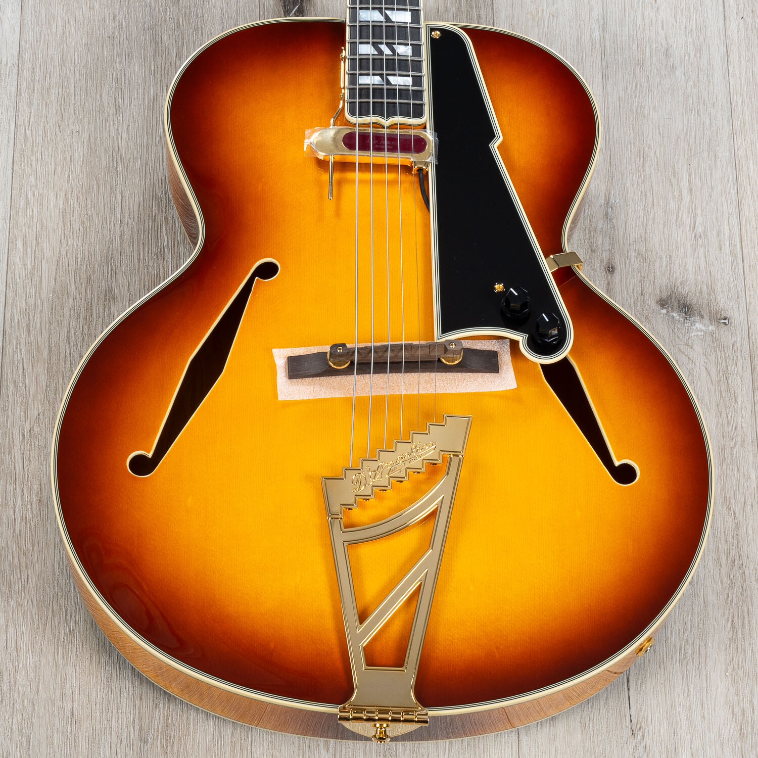 D'Angelico Excel Style B Hollowbody Guitar, DeArmond Pickup, Dark Iced Tea Burst