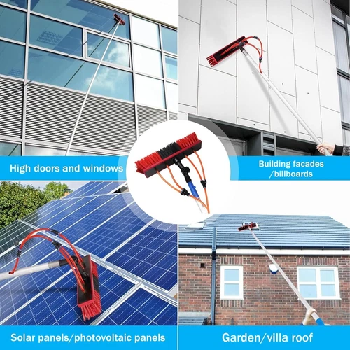 10m Solarmodul-Reinigungsbürste mit Wasserzufuhr-Stange, 35cm/55cm Bürstenkopf - Bild 12 von 23