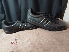 Image of FRED PERRY Black Leather Trainers (B4292) Size: UK 10 EUR 45 New