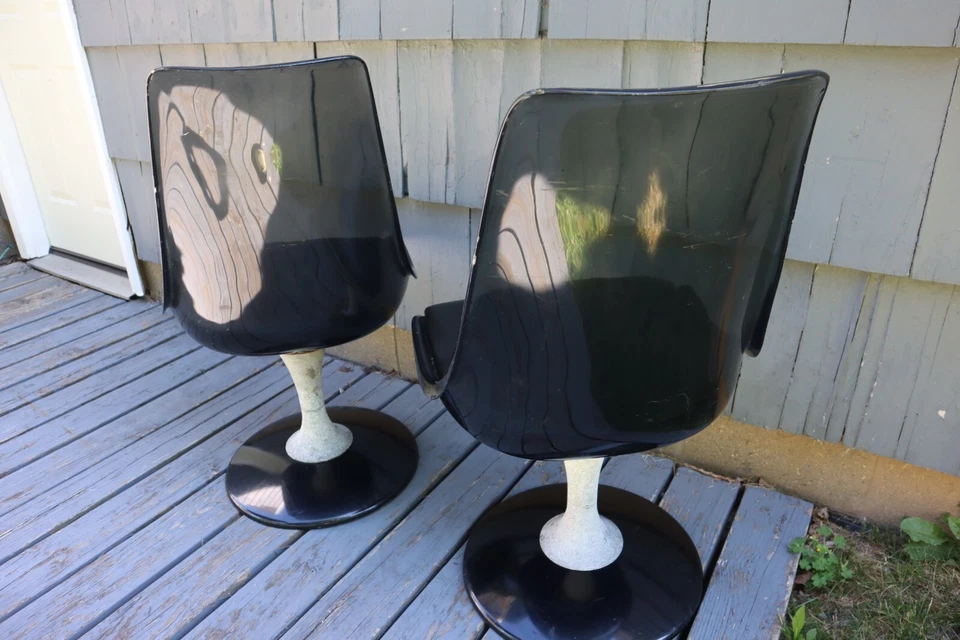 Nice Rare Pair Vintage MCM Mid Century Modern Chromecraft Smoke Lucite Chairs US - Image 3 of 4