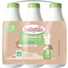lot 6 BABYBIO Lait de croissance liquide bio 12/36 mois 1 litre