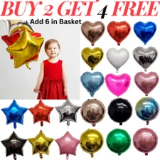 18 inch Big Star Heart Round Foil Balloons Helium Balloon Party Birthday Wedding