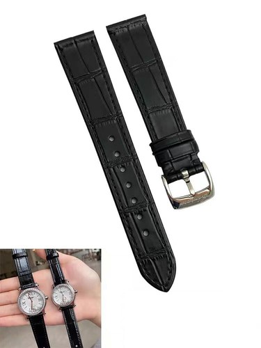 15 18mm Replacement Watch Leather Band for Chopard White Silver Pin Buckle Pink - Picture 2 of 18