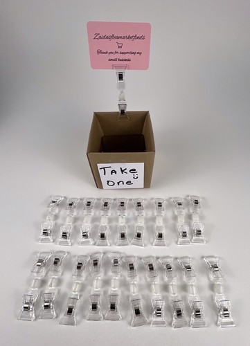 Sign Clips Plastic Merchandise Rotatable Clip on Holder Stand 20 Pack