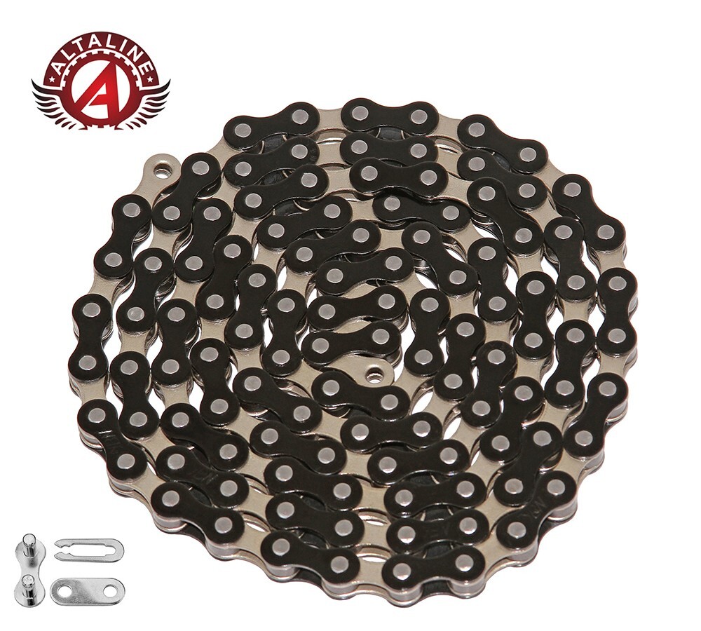 2TONE BLACK SINGLE SPEED BIKE CHAIN OLD SCHOOL BMX VINTAGE SCHWINN