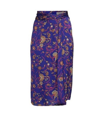 Ba&sh Bash Women's Purple Paisley Satin Pencil Skirt