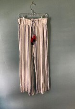 Indigo Rein linen/rayon frayed cuff pants size large