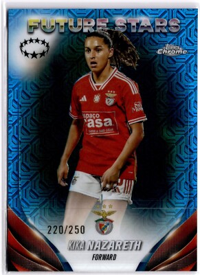Kika Nazareth 2023-24 Topps Chrome Women's Blue Refractor #96 Benfica #220/250