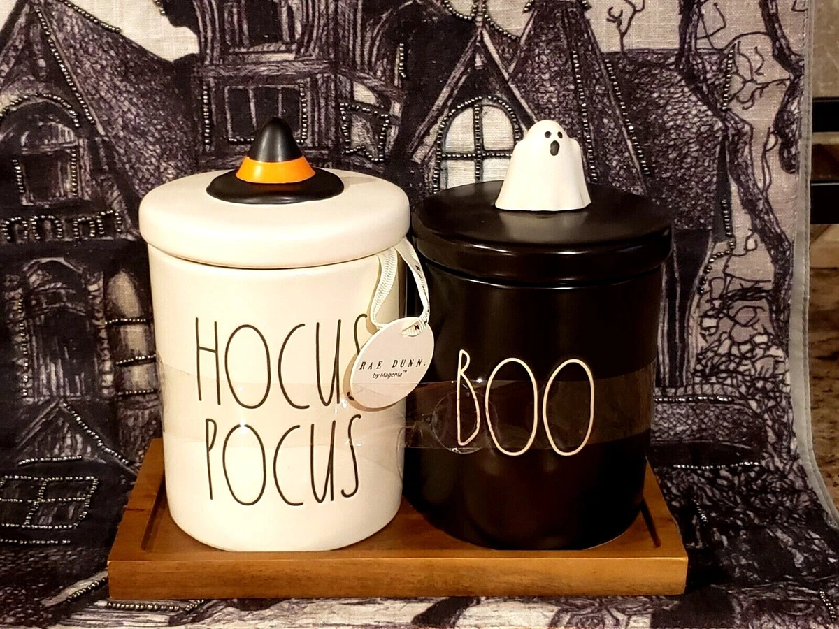 3 Rae Dunn Ceramic Halloween Canisters Home decor