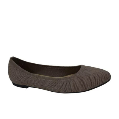 Jellypop Womens Champs Ballet Flats Taupe Knitted Medium