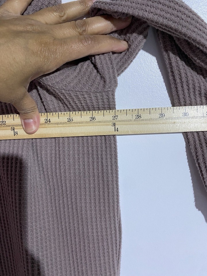 Lands End Sweater Women XL Tan Fall Pullover Henley Mock Neck Thermal