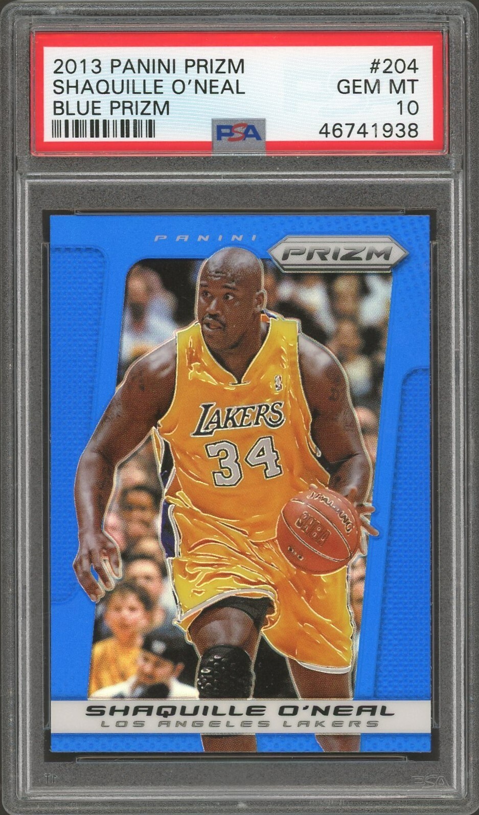 2013 Panini Prizm Blue Prizm Shaquille O'Neal #204 PSA 10 (938)