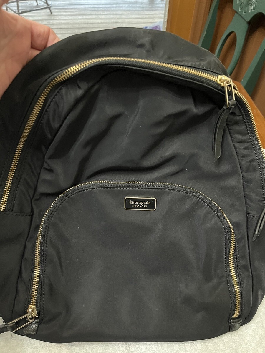 Kate Spade Black Nylon Backpack WKRU4717 Gold Zip Small Bag KATE SPADE NEW YORK Black Wilson Rd Bradley | Mercari main image 4