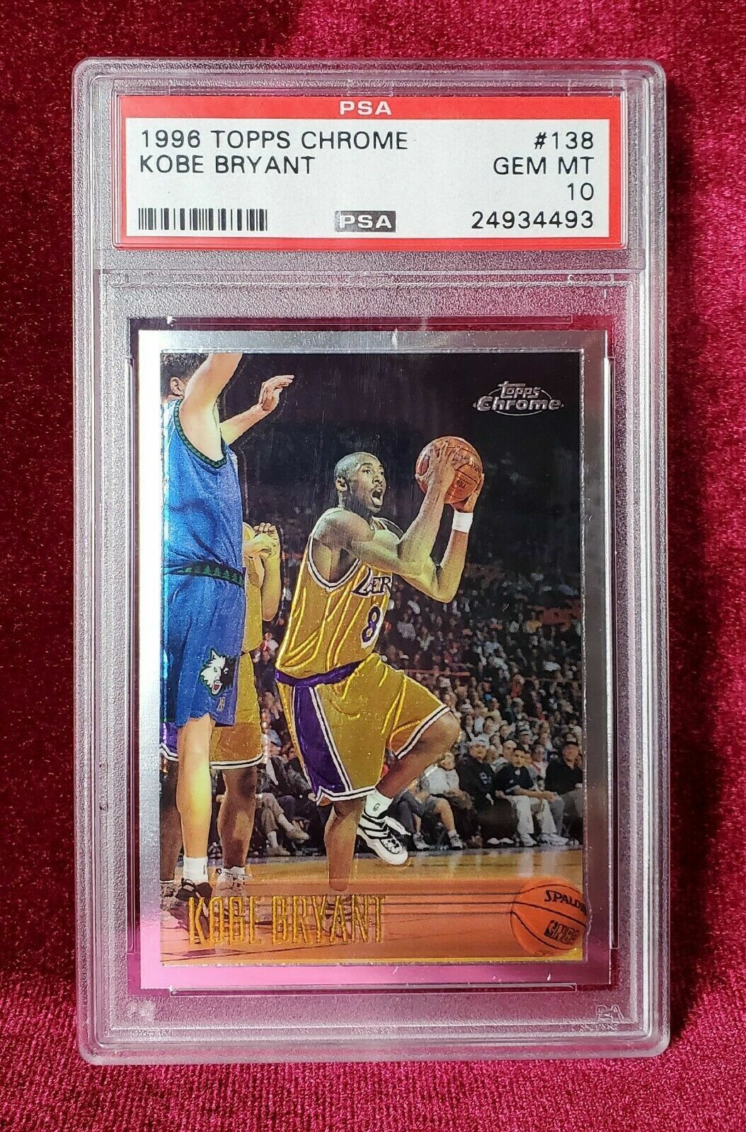 1996-97 KOBE BRYANT Topps Chrome Rookie RC #138 - PSA 10 GEM MINT