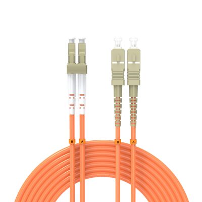 0.6Meter 2ft LC/UPC-SC/UPC Multi-Mode Fiber Optic Cable LC to SC OM1 ...