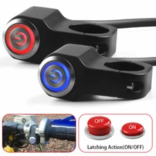 Motorcycle On Off Switch Button Handlebar Headlight Fog Spot Light LED Blue Red
