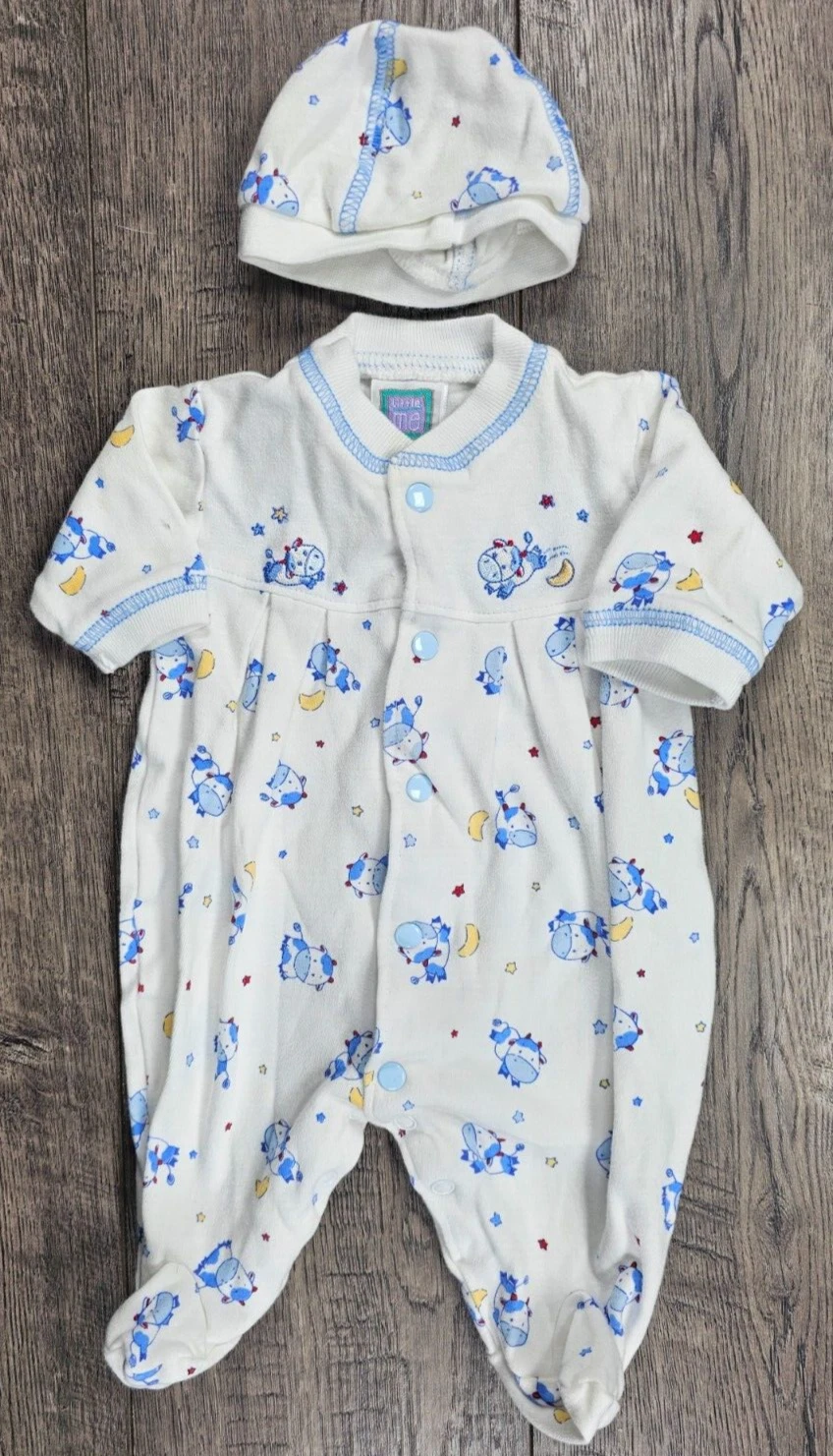 Baby Boy Clothes, Little Me Preemie 2pc Cow Footed Outfit & Hat