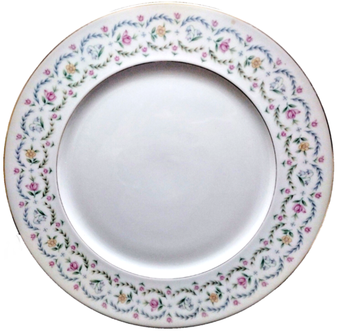 Dinner Plate AMCREST DUBARRY  5586-4 -Gold Trim Flower Design 10.5" - Picture 1 of 3