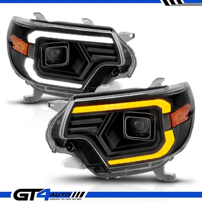 Fit 2012-2015 Toyota Tacoma Truck Black Switchback LED Light Bar Tube Headlight - Bild 1 von 4
