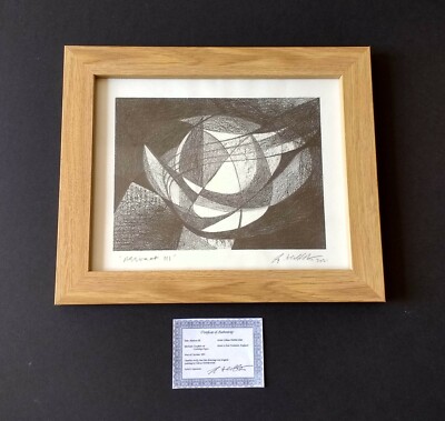 Abstrakte Zeichnung von Gillian Hebblewhite, gerahmt, handgezeichnet, Graphit Surrealismus