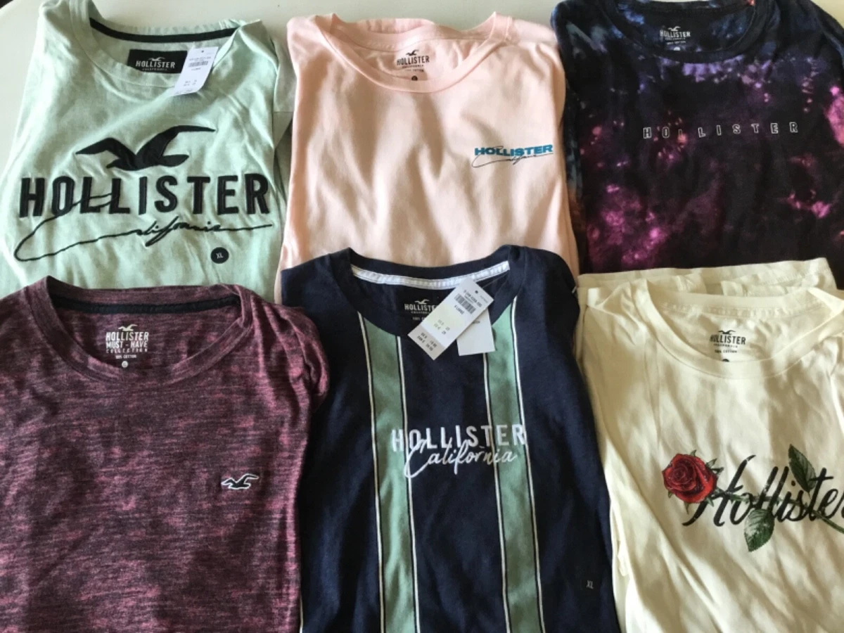 Hollister Graphic T-shirt Crew Neck Short Sleeve 100% cotton all colors &  styles