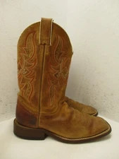 Justin BENT RAIL Brown Leather Style BR735 Pull On Cowboy Boots Mens Sz 6 EE USA
