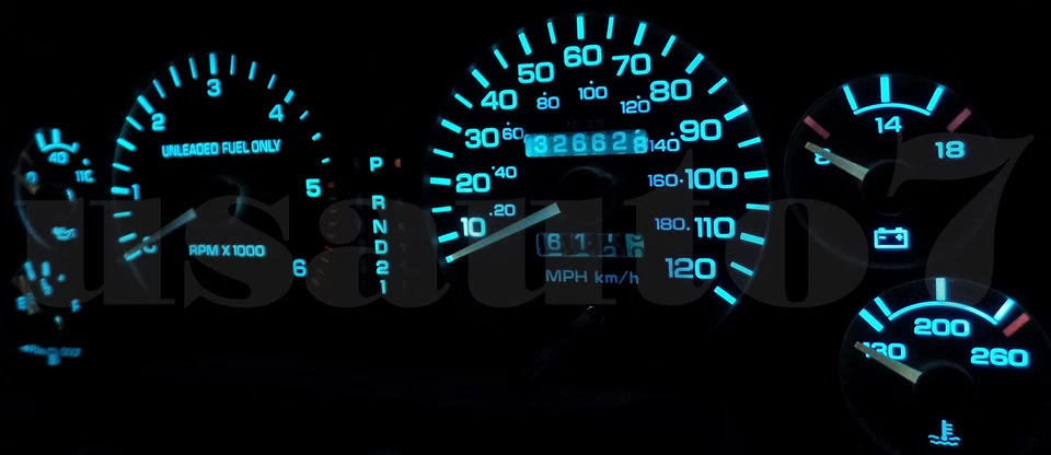 Dash Cluster Gauges AQUA BLUE LED LIGHTS KIT Fits 94-97 Dodge Ram 1500 2500 3500 - Imagem 4 de 4