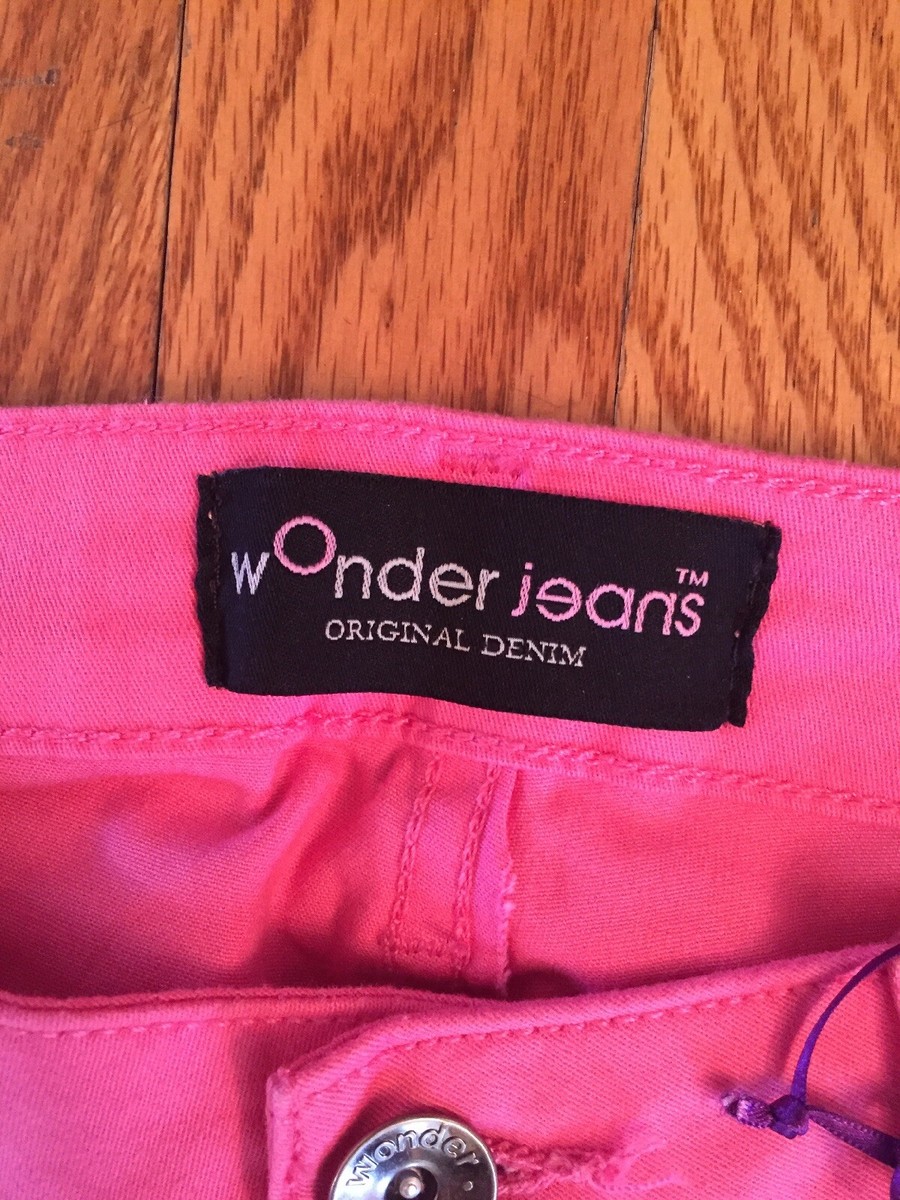 【WONDER WONDER】Denny Pink Unique Wash Wide Long Denim Pt NWT Wonderjeans Original Denim RCXR Basic Pink & Lime Jean 5