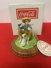 Vintage Coca-Cola 1990 Willitts Galleries Boy Drinking Coke With Dog-39046