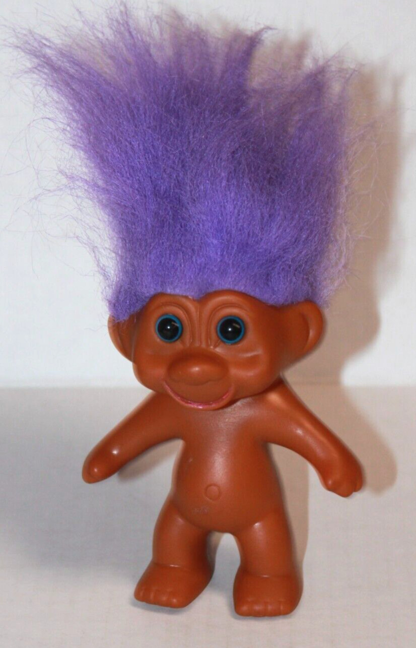 Vintage 1991 TNT Purple Hair Troll Doll