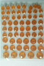 CraftbuddyUS 62pcs x 8,10,12,14mm GOLD Individual FACETED Self Adhesive Gem