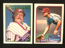 MLB - Greg Gross 1988 & 1989 Topps Baseball - Phillies