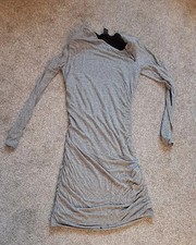 H&M Dress Womens Medium Grey Polyester Lined Knee Length Used