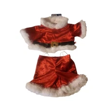 Build-A-Bear Workshop BABW Santa Claus Outfit With Belt & Fur Trim Christmas-NWT