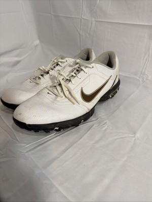 Nike Mens Air Rival Golf Shoes White Brown 379214-122 Lace Up Low Top *Sz 15*