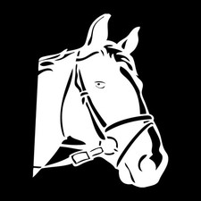 Horse Head Portrait Decal Sticker White Die Cut Vinyl