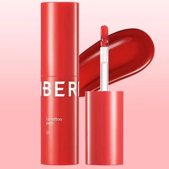 Paquete de tatuajes de labios BERRISOM 3 g #01 rojo manzana tatuaje de labios vívido de larga duración K-Beauty Foto 2 de 4