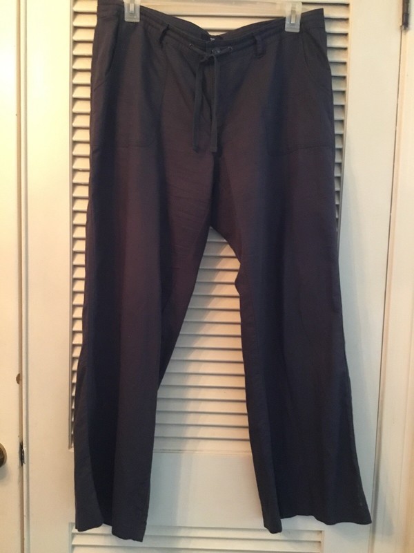 Gap Linen Wide Leg Pants Size 14 Charcoal Gray 