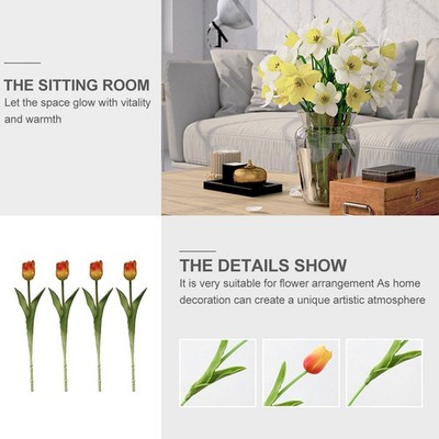 4 Pcs Künsliche Blumen Künstliche Tulpen Kunstblumen Home Decore