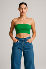 NEW LADIES PLAIN BOOB TUBE STRAPLESS BANDEAU ELASTIC STRETCH VEST BRA CROP TOP