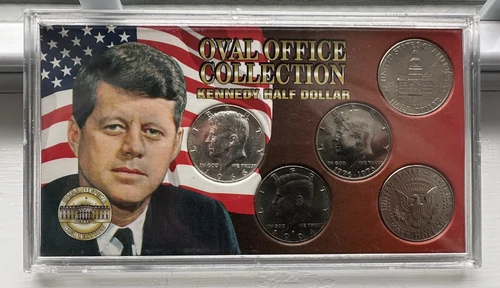 The Oval Office Collection (5) Kennedy Halves in Case 1966(Sil) 76,76,94,94