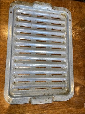 Baking Broiler Grill Rack Pan 18x 12  Grey Spec Enamel