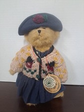 1996 Boyds Bears Bailey And Friends Bailey With Bluehat, Cardigan And Blue Dress