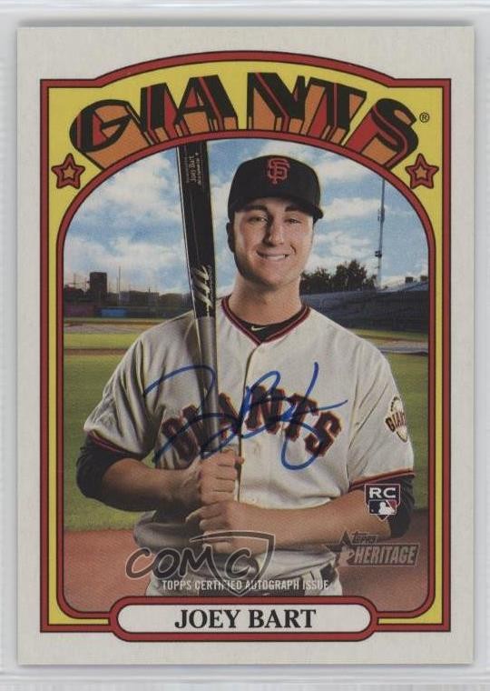 2021 Topps Heritage Real One Auto Joey Bart #ROA-JBA Auto 2g8
