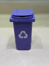 Mini Curbside Garbage Trash Bin with Pen Holder Unique Tiny Size, Recycle Can