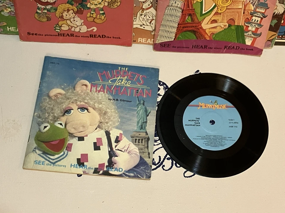 Lot 10 Vintage SEE HEAR READ Books - Disney, Kid Stuff 33 1/3 Record Free Ship Foto 4 de 4