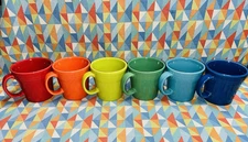 NEW bright set of 6 FIESTA TAPERED  MUGS  15 oz FIESTAWARE Free Shipping