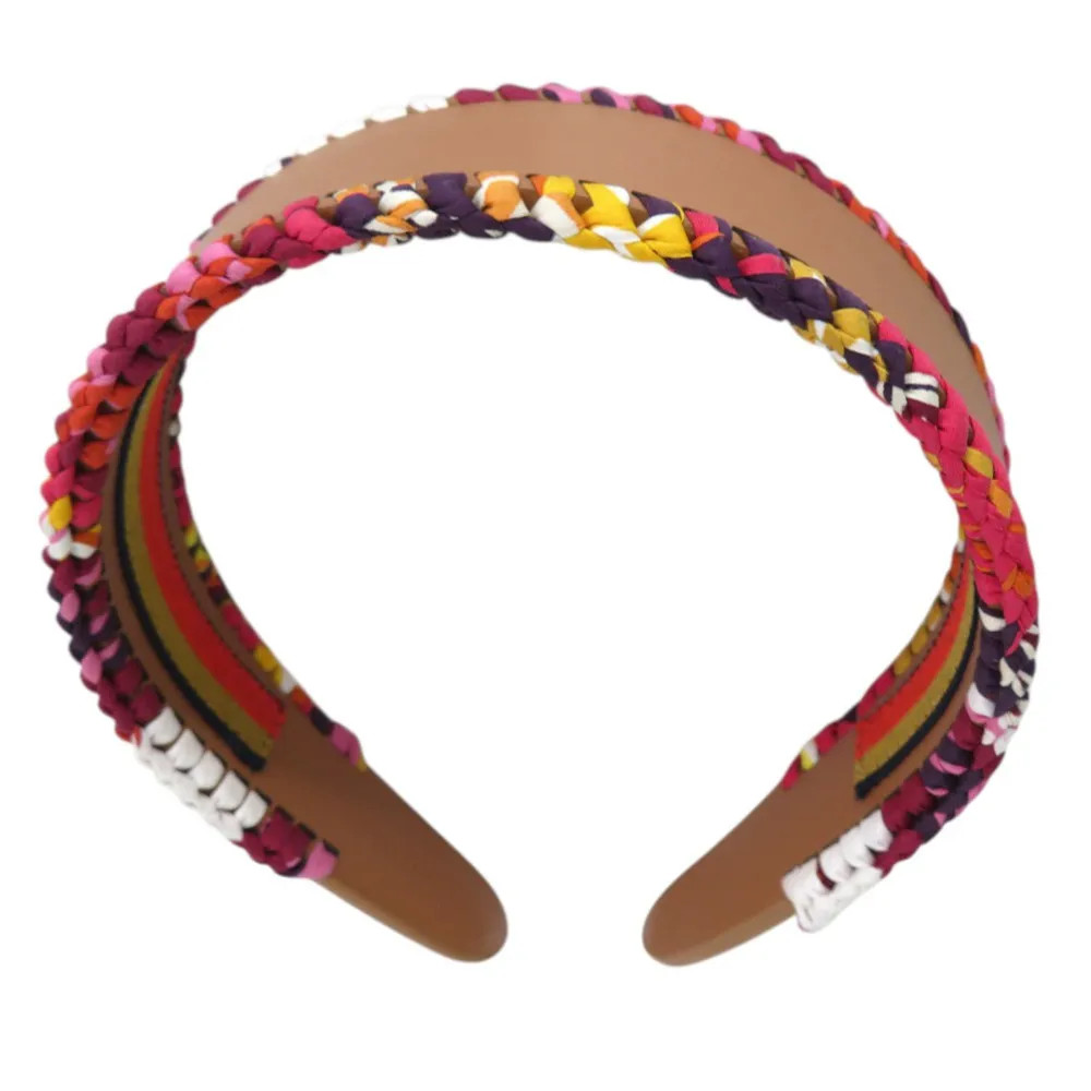 HERMES "FANTAISIE D'ETRIERS" Silk Headband Multi-color Archive Modern Elegance View 4