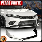 For 2022-2024 Honda Civic Yofer V3 Blk Pearl White Front Bumper Lip Splitter Kit